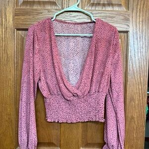 SHEIN Dusty Rose Dotted Blouse